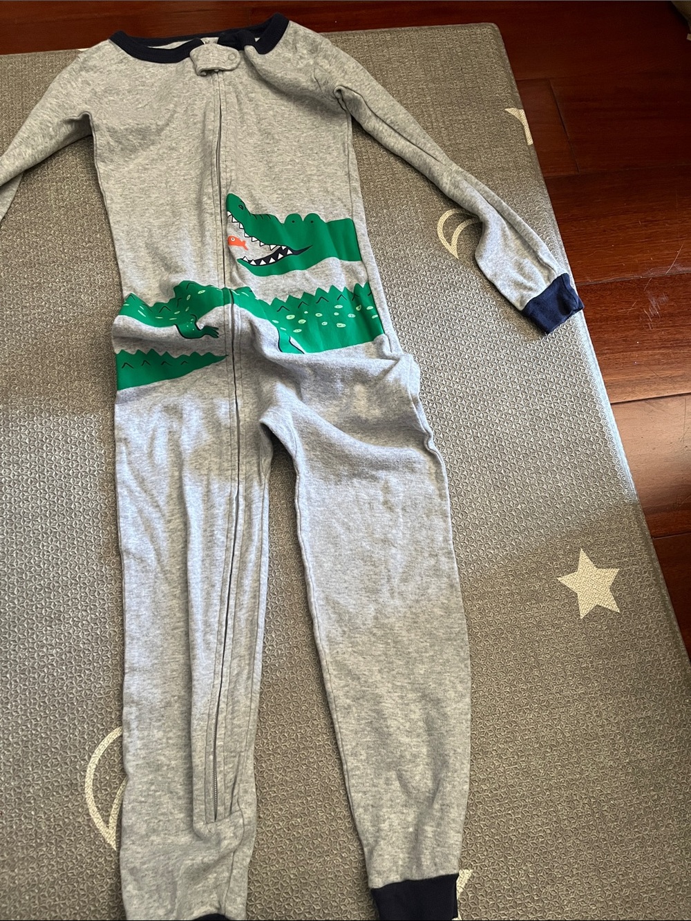 Carter's Heather Gray Footless Pajama with Navy Trim